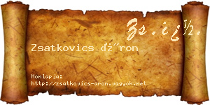 Zsatkovics Áron névjegykártya