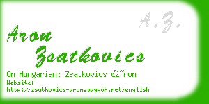 aron zsatkovics business card